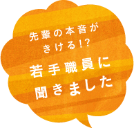 先輩の本音がきける!?若手職員に聞きました